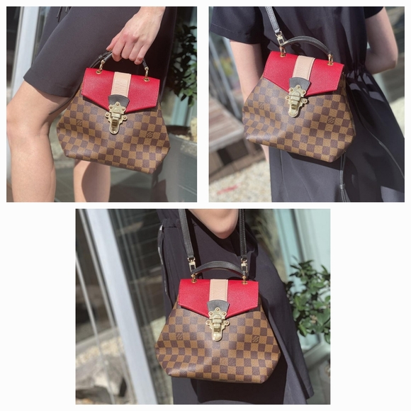 GIVEAWAY 🔥 LOUIS VUITTON LIMITED EDITION RED DAMIER EBENE MINI CLAPTON BACKPACK - Picture 8 of 16